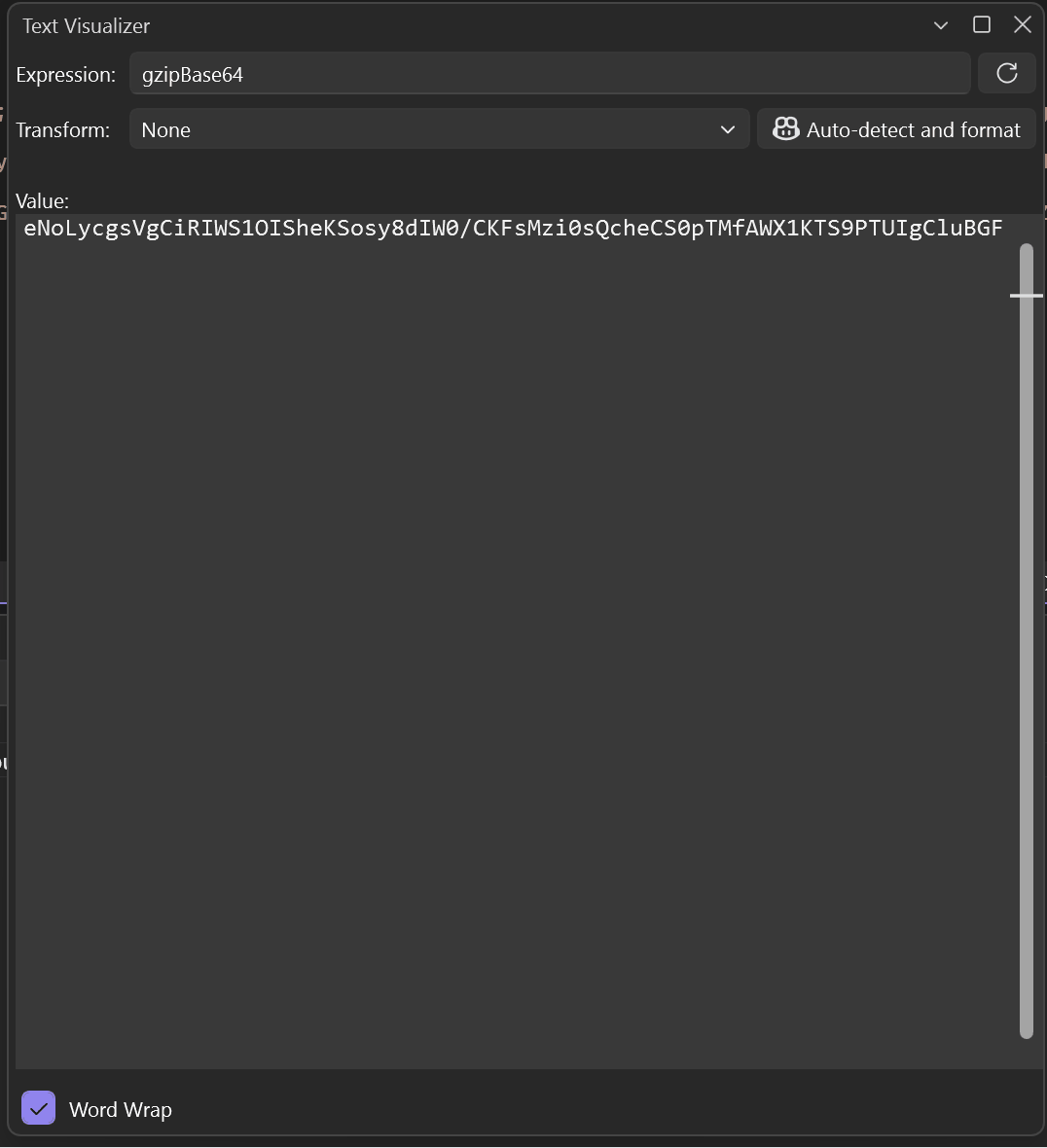 Gif som visar textavkodare i Textvisualiseraren