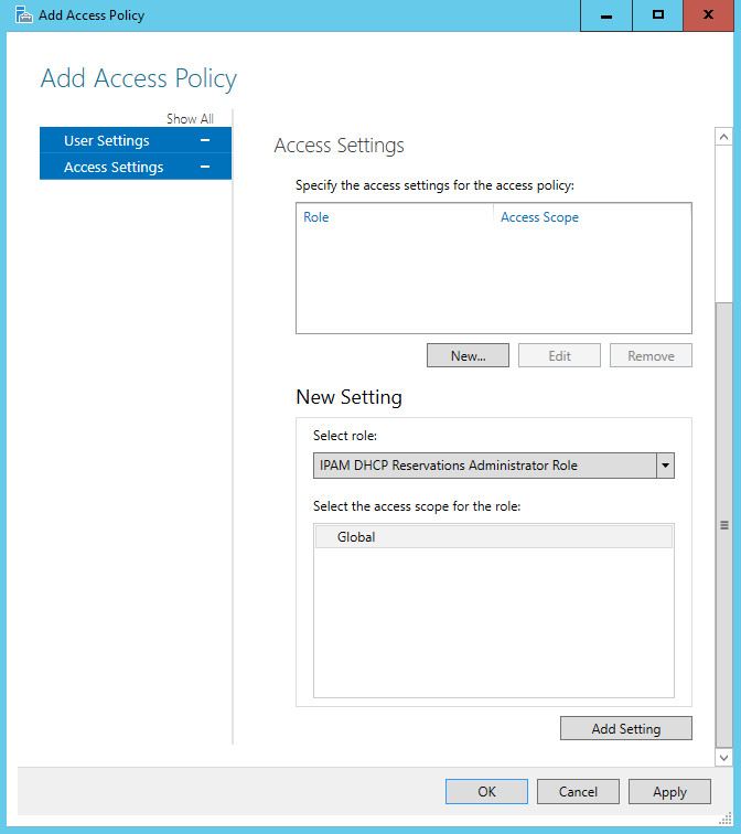 Dialogrutans namn ändras till Ny inställning