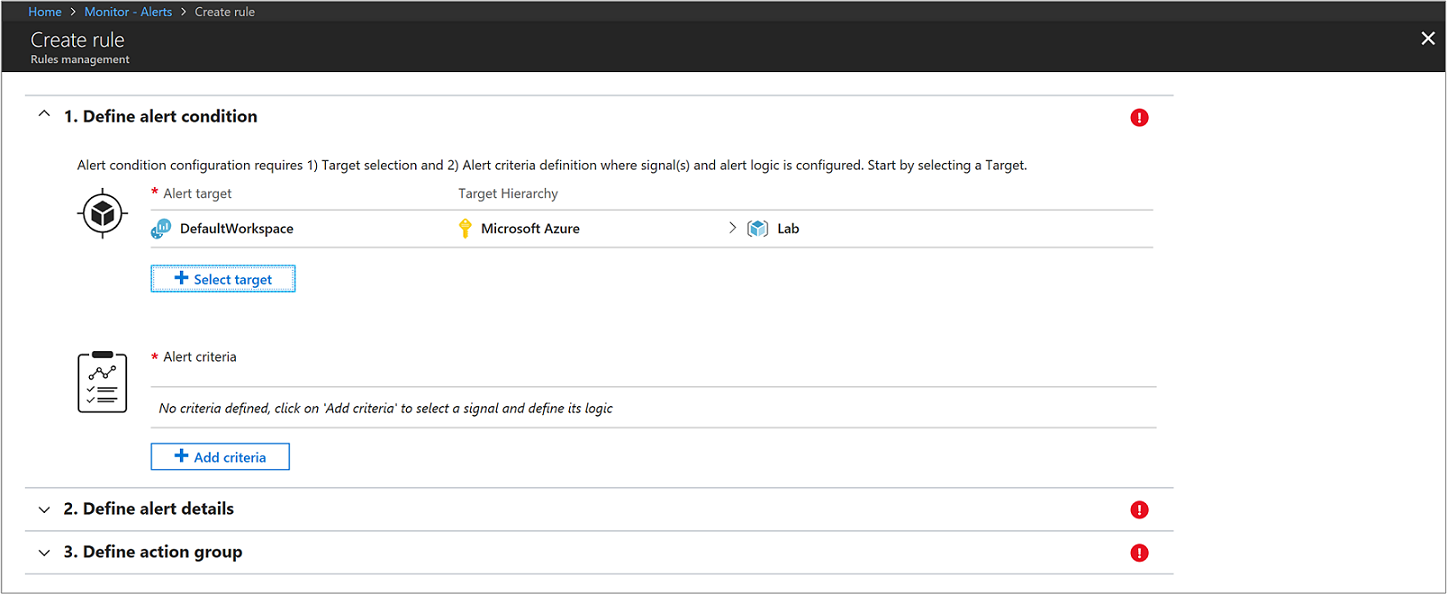 Skapa uppgift steg 1 för avisering
