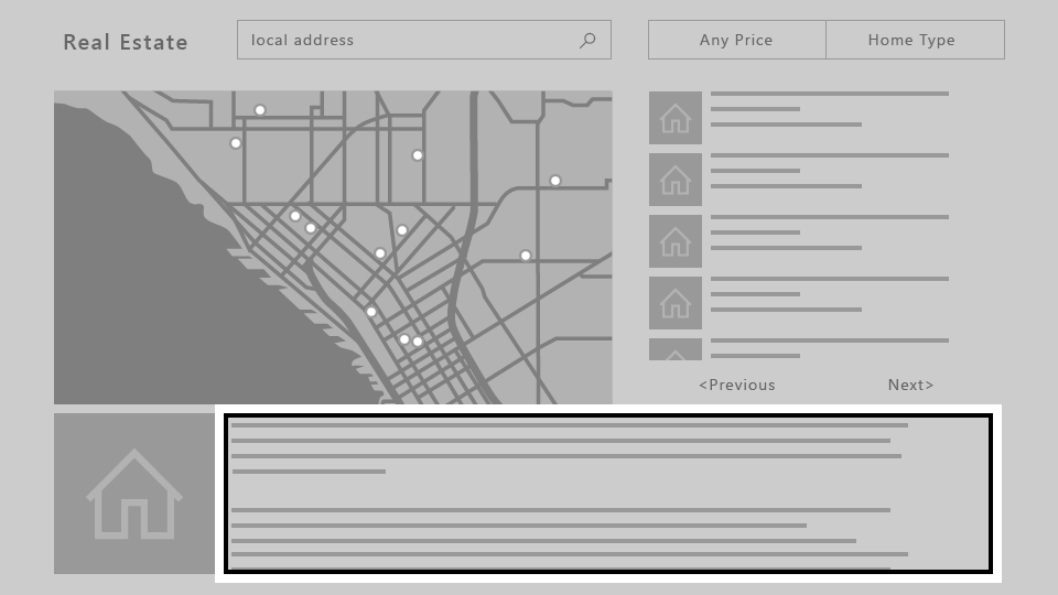 Fastighetsapp: ScrollViewer med endast text