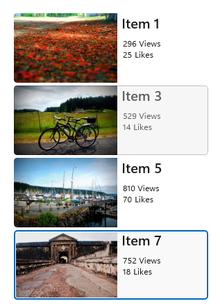 Rutnätsvy med enkelvalsläge