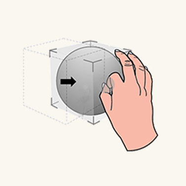 Bild som visar en avgränsningsruta för objekt och flyttfunktion