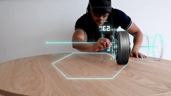 Animated GIF of the GT40 engineering experience running on a device