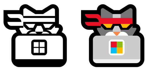 Visar glyfer sida vid sida, den vänstra glyfen renderad i monokrom, höger i färgteckensnittet Segoe U I Emoji.