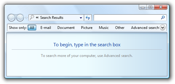 skärmbild av sökdialogrutan med instruktioner 