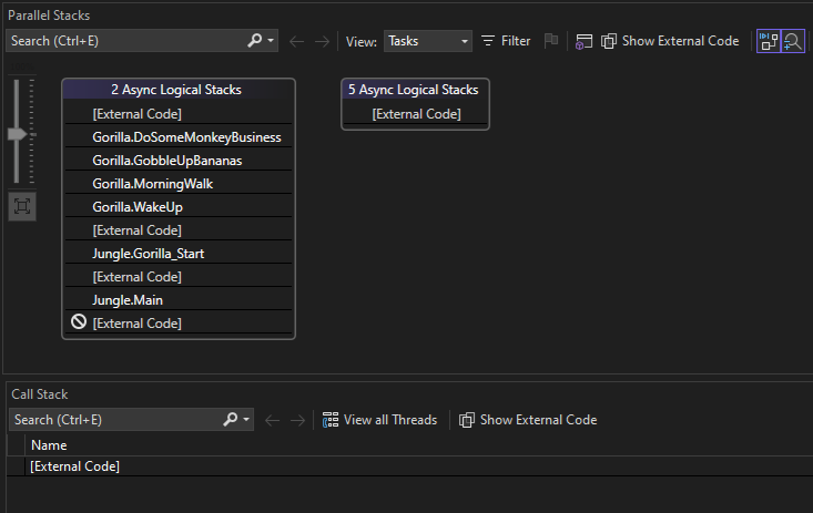 Screenshot of debugger context after code fix.