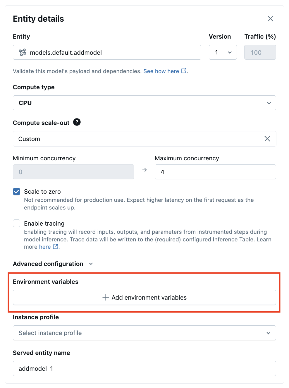 Create a model serving endpoint