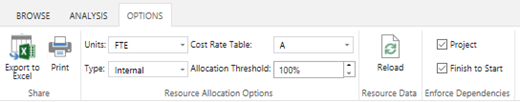 The Options tab.