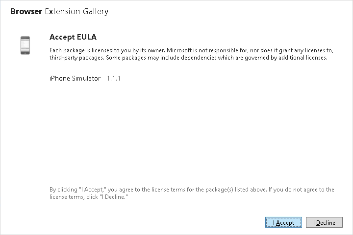 WebMatrix extension EULA