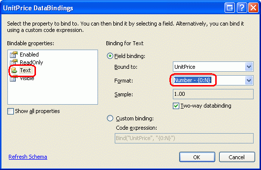 Format the Text Property as a Number