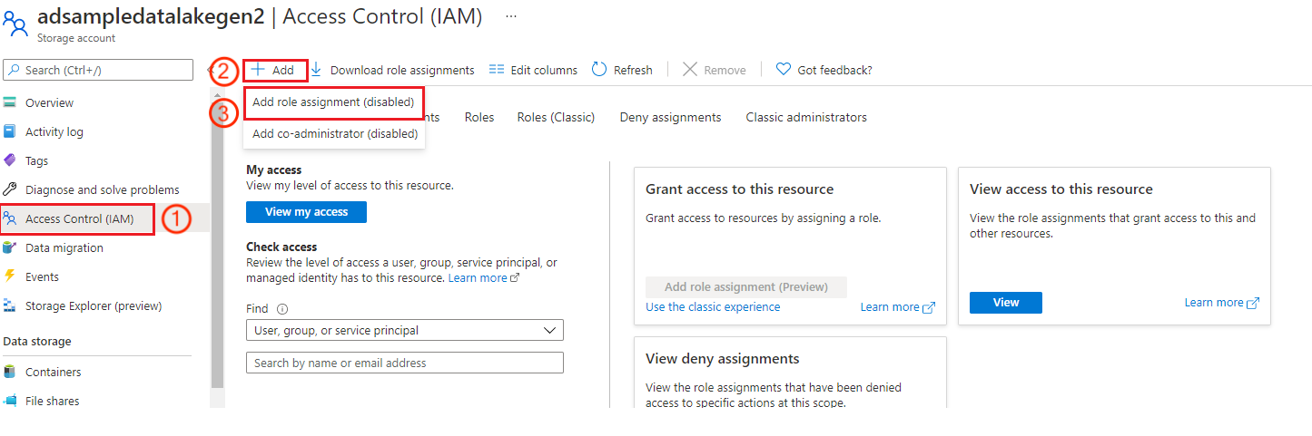 Screenshot that shows the steps to assign roles.