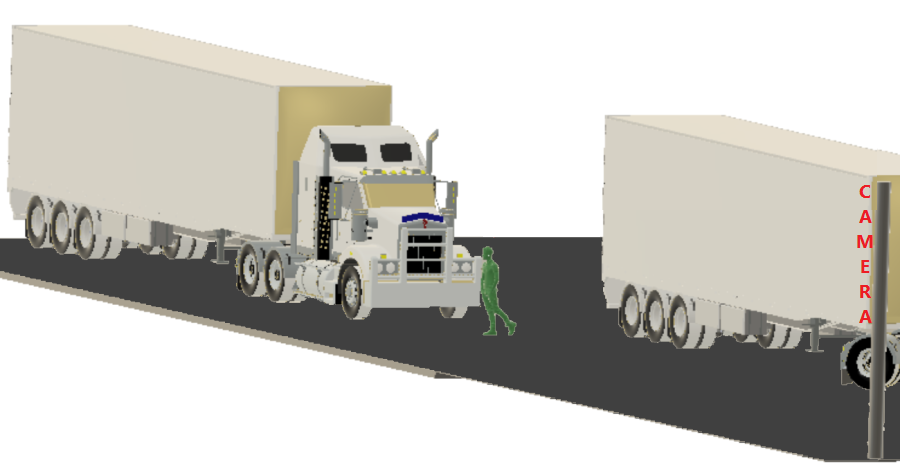 Illustration of camera placement for an IoT Edge vision AI scenario.