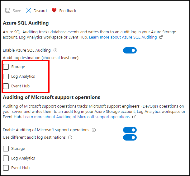 Azure Sql Auditing Best Practices