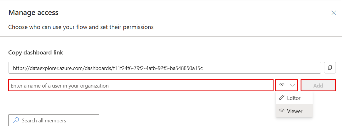 Manage dashboard permissions.