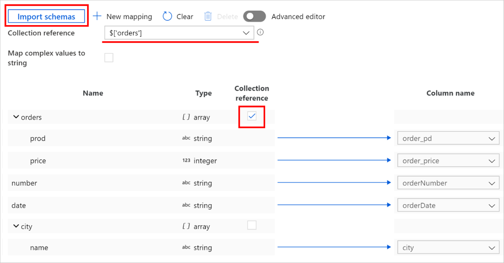 Map hierarchical to tabular using UI