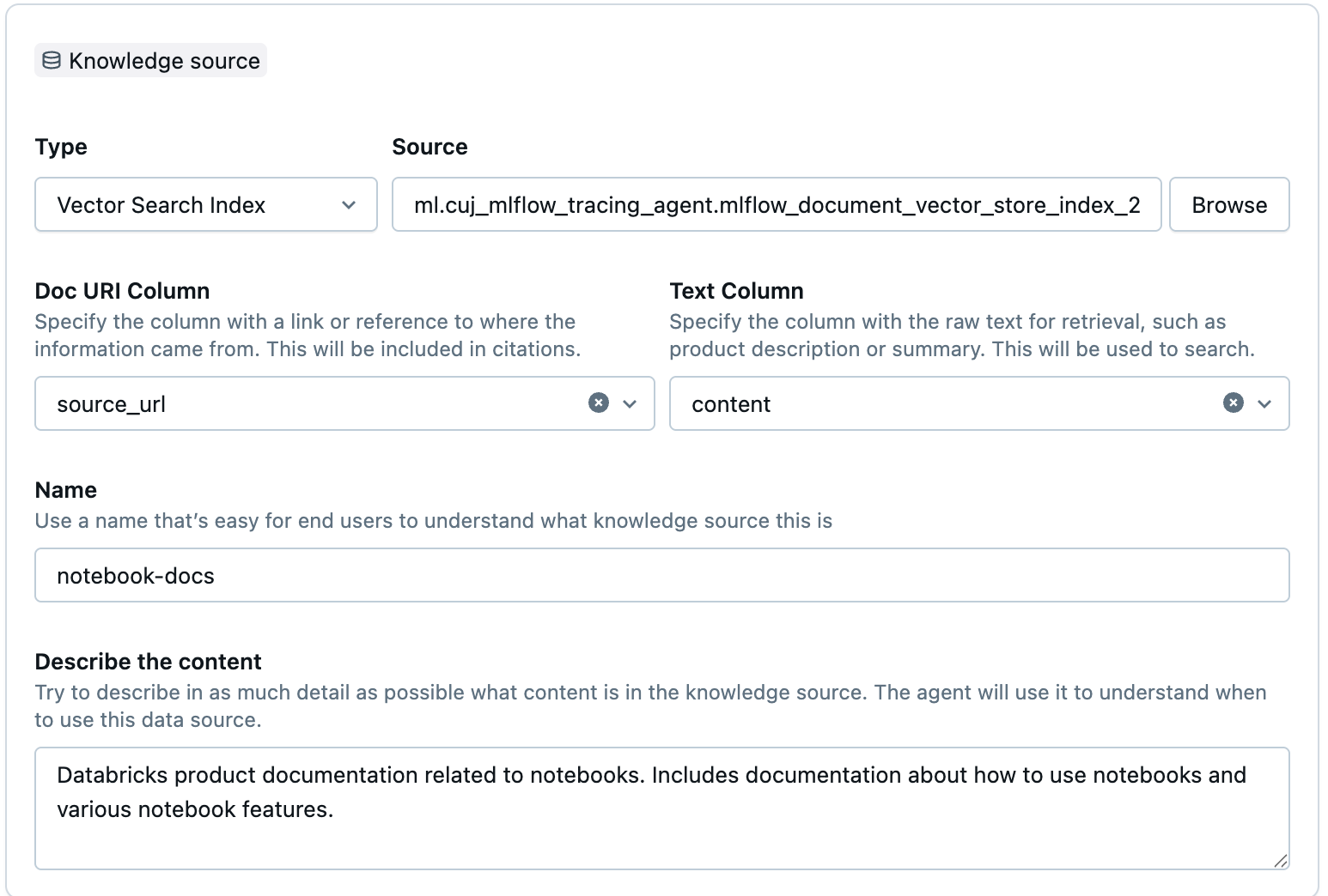 Add vector search index.