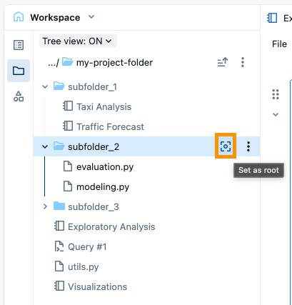 Focus icon in the tree view