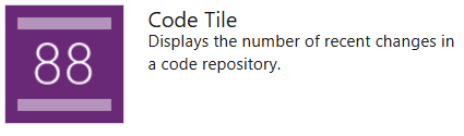 Screenshot that shows a Code tile widget.