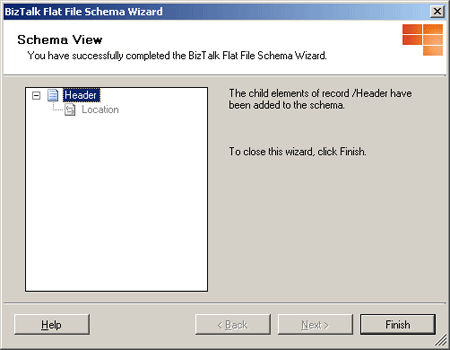 ffwiz_header_schema_view Schema view showing completed Header schema
