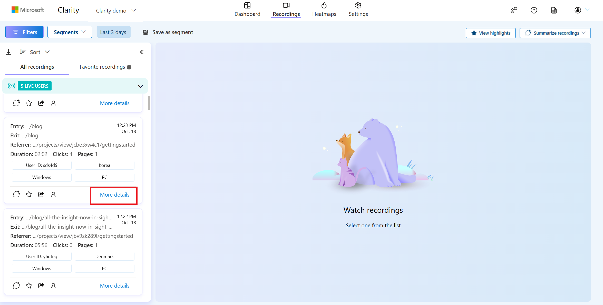 Select more details icon.