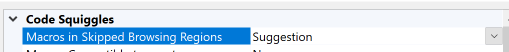 Skipped regions squiggle option. Macros in Skipped Browsing Regions Option.