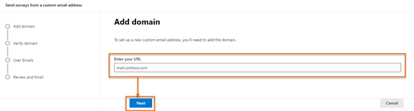 ป้อน URL ของโดเมน