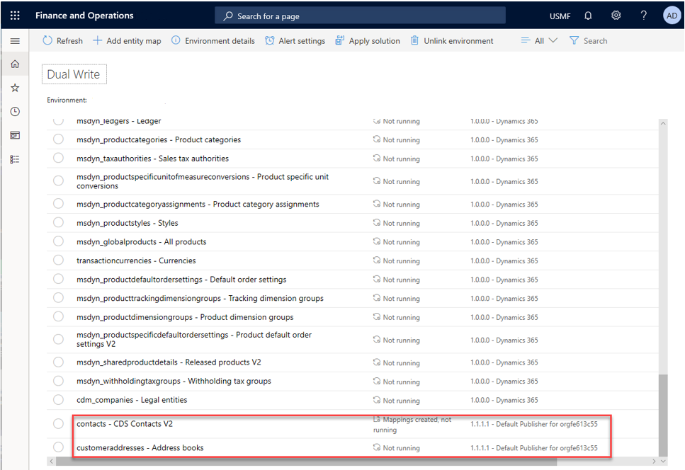 Two customized table maps on the list page.