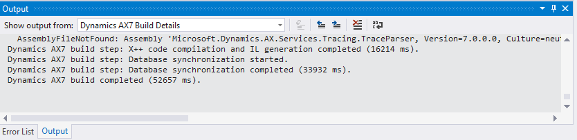 Build output.