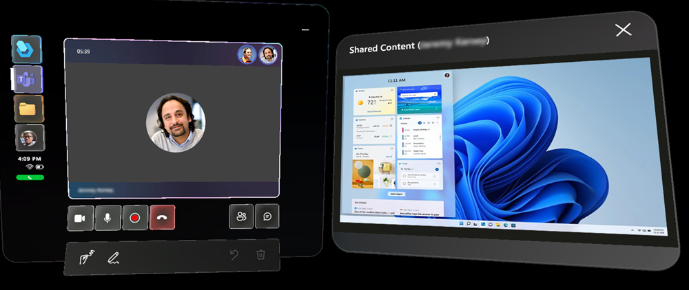 Screenshot of a shared screen example in Dynamics 365 Guides on HoloLens Screenshot of a shared screen example in Dynamics 365 Guides on HoloLens.
