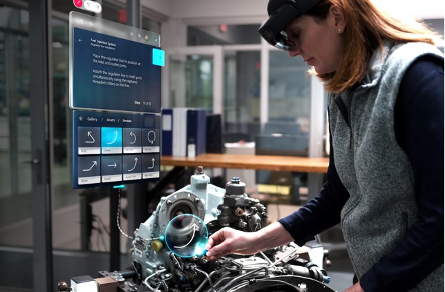 Screenshot ของแอป HoloLens.