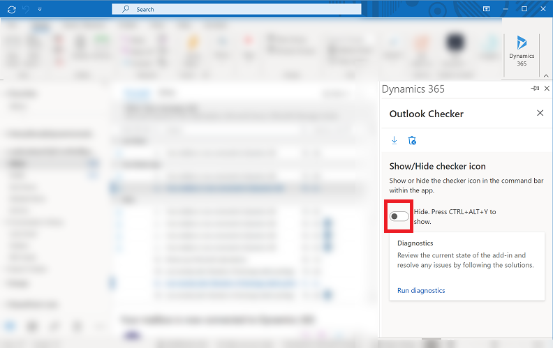 บานหน้าต่างตัวตรวจสอบ Outlook