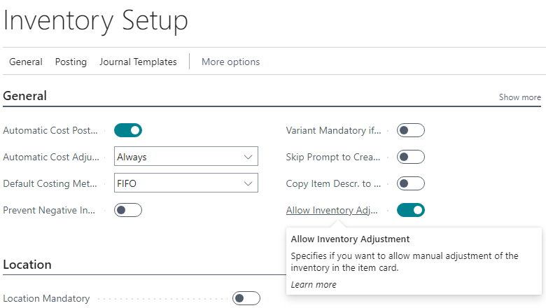 Allow Inventory Adjustment Allow Inventory Adjustment