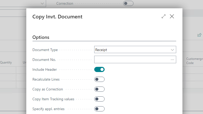 Copy Inventory Document Copy Inventory Document
