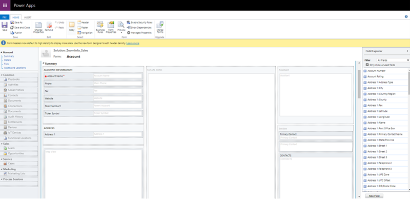 สกรีนช็อตของการเปิดฟอร์มบัญชีในโหมดคลาสสิก