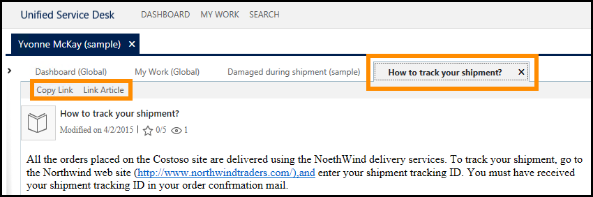 Article displayed in the main panel Article displayed in the main panel.