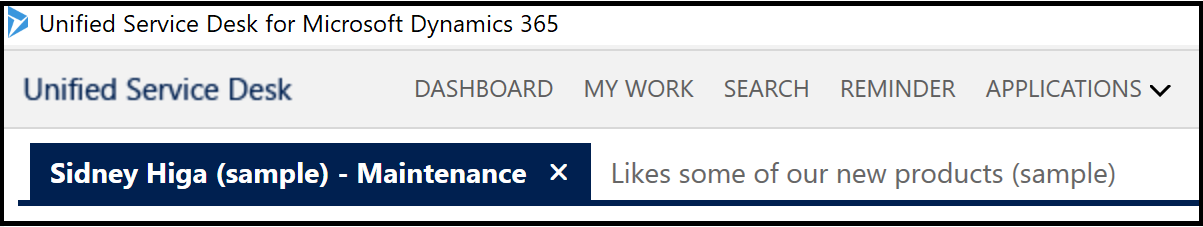 Session name in Unified Service Desk Session name in Unified Service Desk.