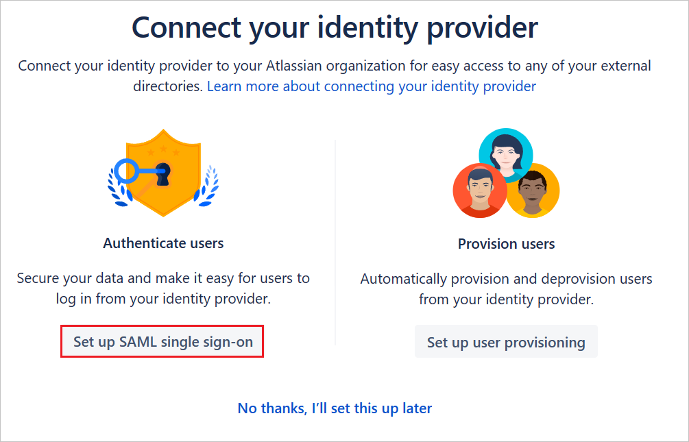 Screenshot shows the Security of identity provider.