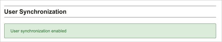 Screenshot of enabled message.