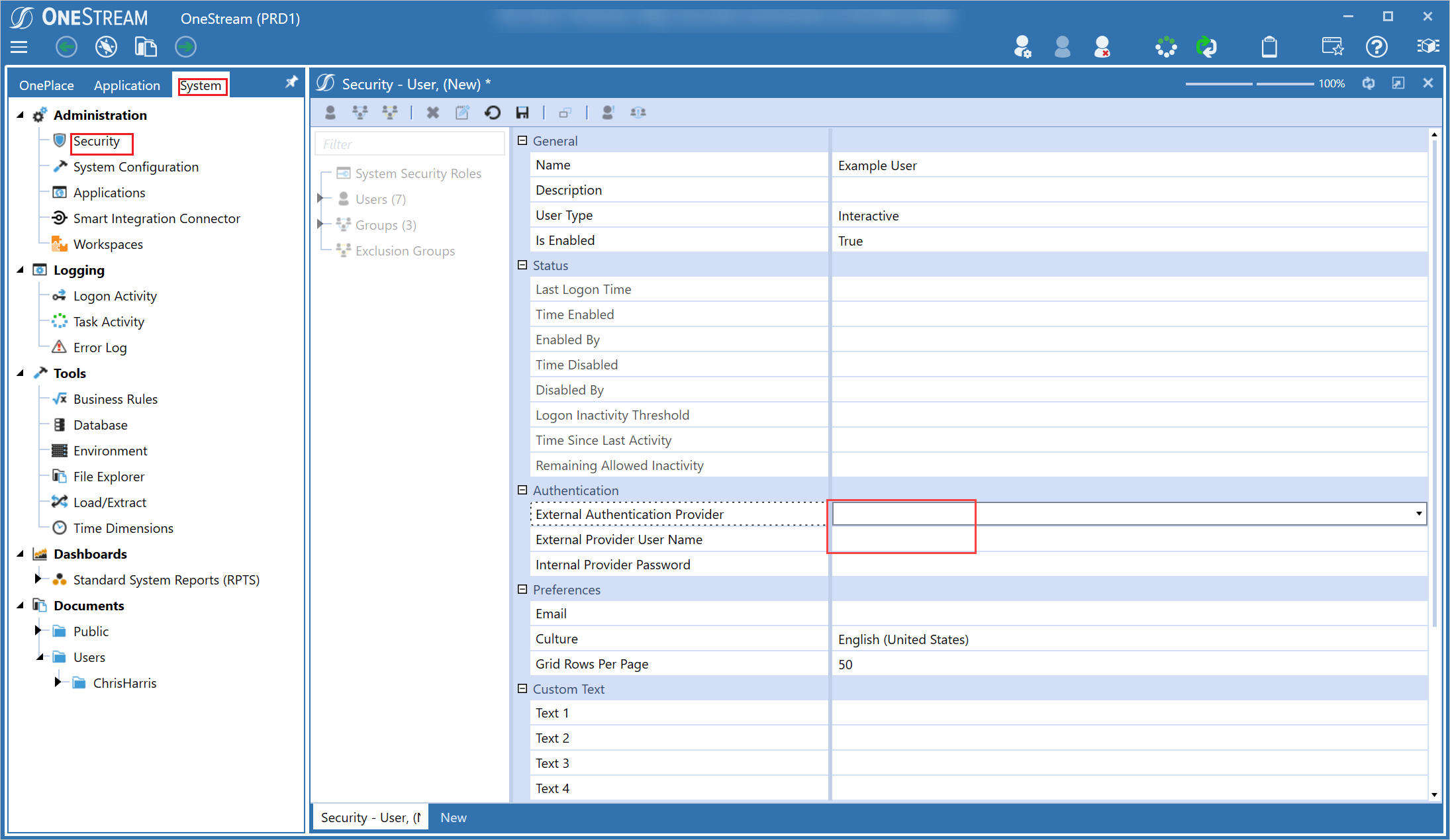 Screenshot shows the users page.