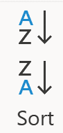 สกรีนช็อตของไอคอนการแปลงการเรียงลําดับ Power Query