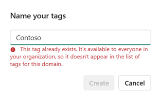 สกรีนช็อตที่แสดงข้อผิดพลาดที่ปรากฏขึ้นเมื่อมีแท็กอยู่แล้ว