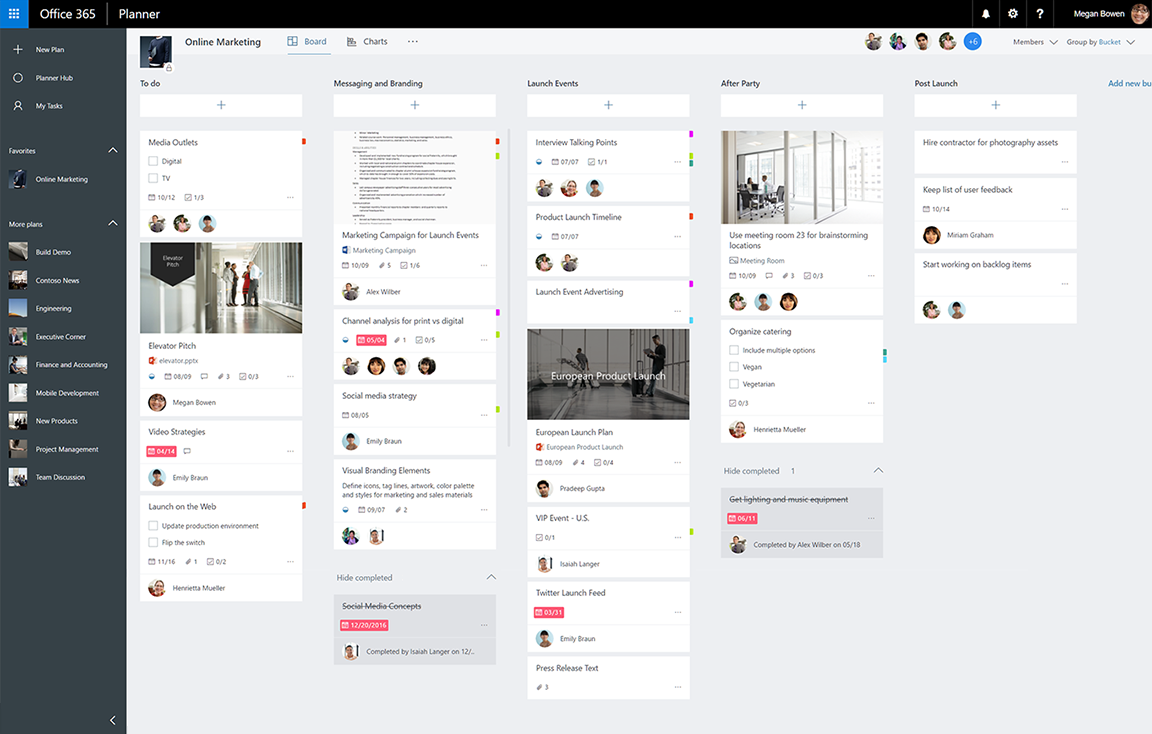 Screenshot of a Microsoft 365 Planner task board