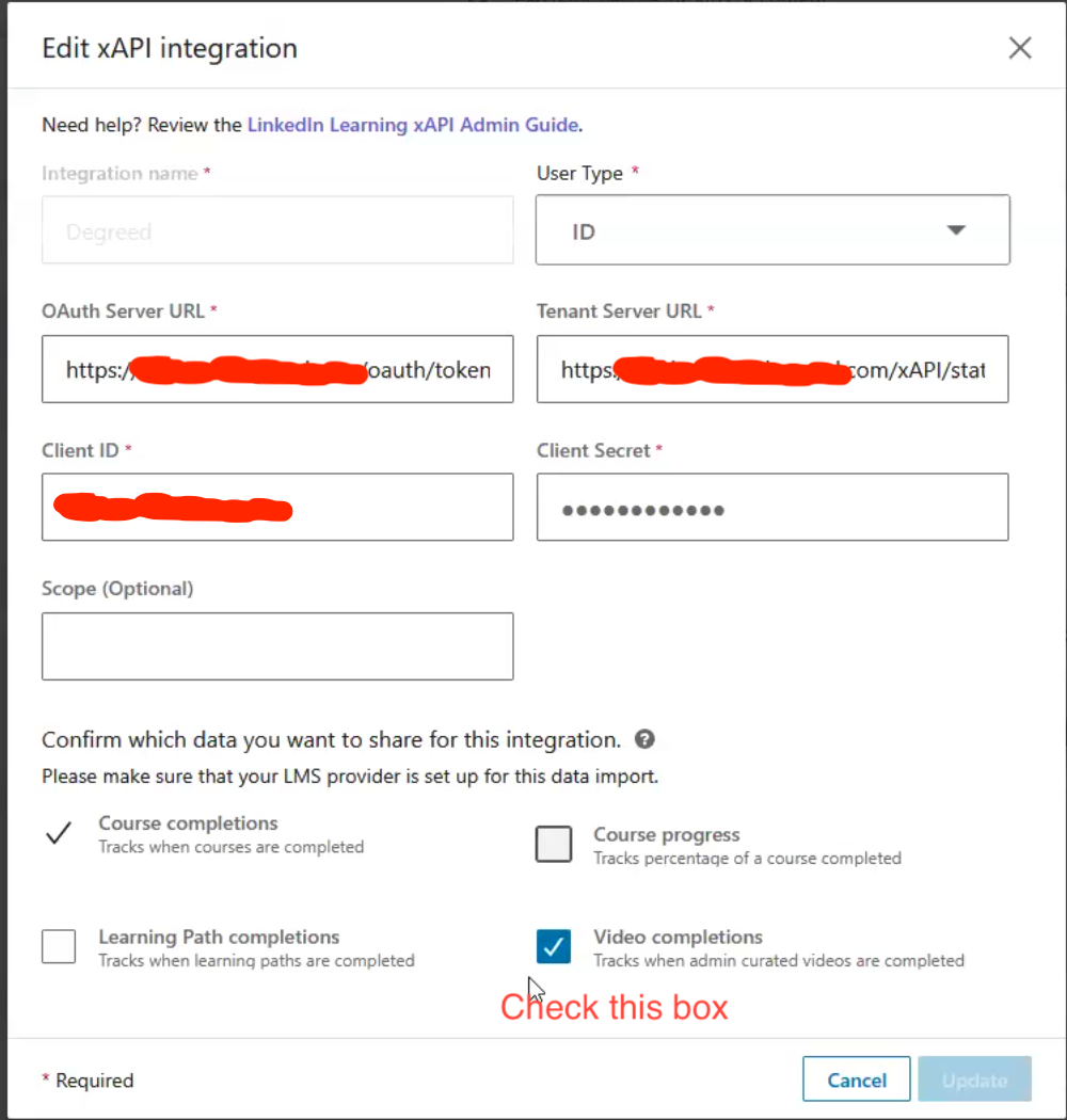 LinkedIn-Learning-enable-xapi-configure