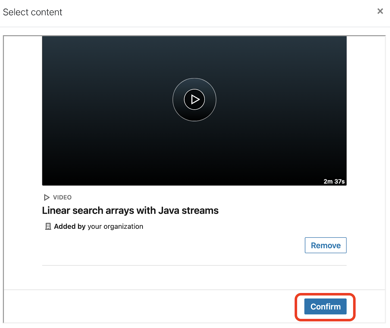 LinkedIn Learning LTI Confirm