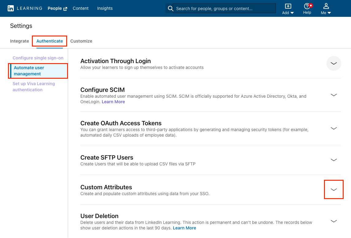Expand custom attributes menu