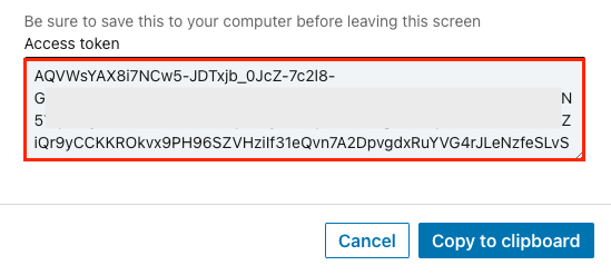 Copy access token