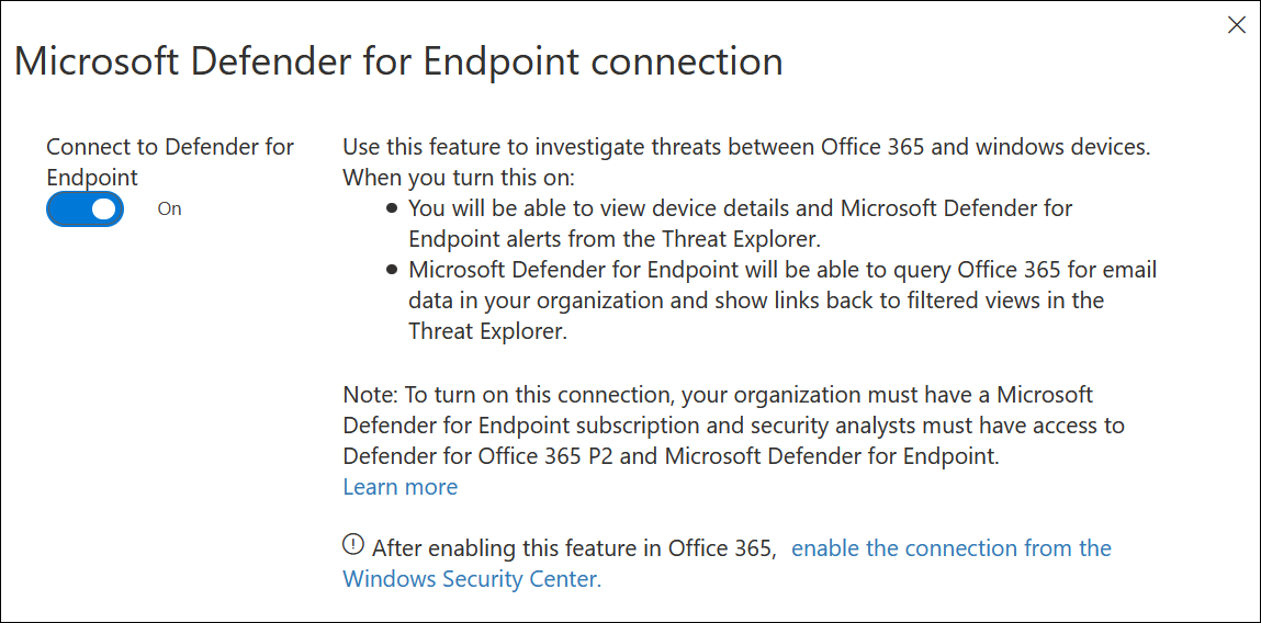 Use Microsoft Defender for Office 365 together with Microsoft Defender for  Endpoint - Office 365 | Microsoft Learn