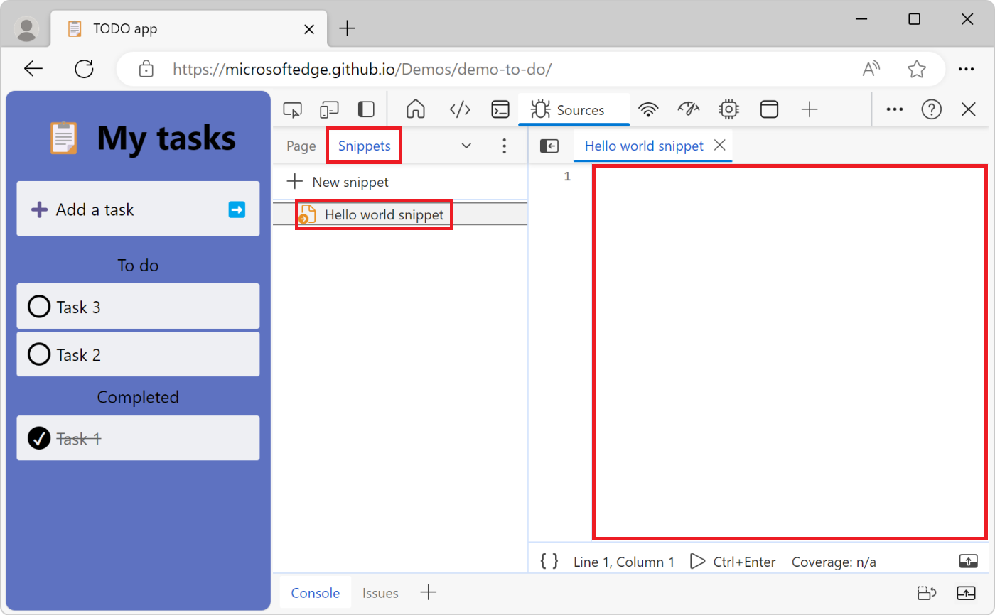 Run snippets of JavaScript on any webpage - Microsoft Edge Developer ...