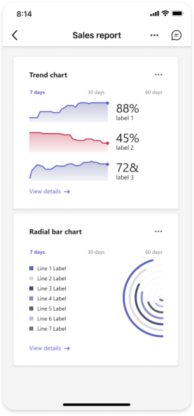 Screenshot shows meeting Stageview of the app you shared to meeting in Teams mobile.