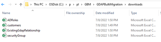 Screenshot of the folder for downloads in File Explorer.